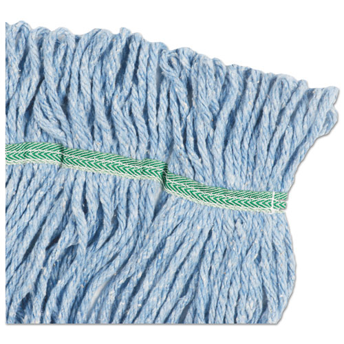 Super Loop Wet Mop Head, Cotton/Synthetic Fiber, 5" Headband, Medium Size, Blue. Picture 8