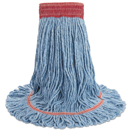 Super Loop Wet Mop Head, Cotton/Synthetic Fiber, 5" Headband, Large Size, Blue. Picture 6