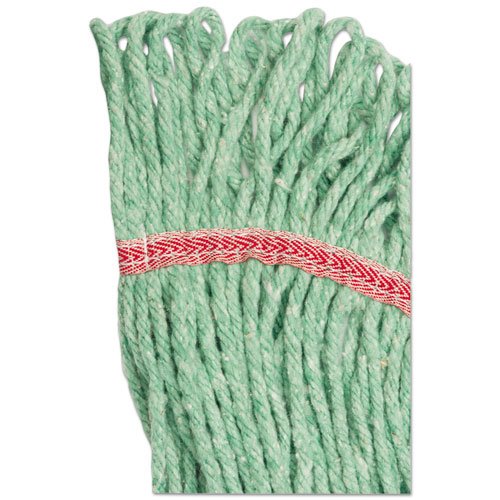 Super Loop Wet Mop Head, Cotton/Synthetic Fiber, 5" Headband, Large Size, Green. Picture 8