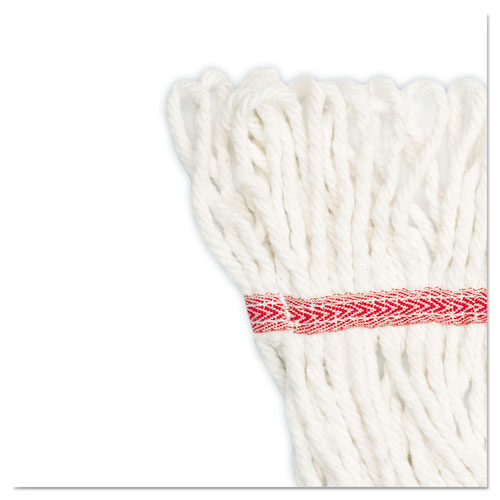 Super Loop Wet Mop Head, Cotton/Synthetic Fiber, 5" Headband, Large Size, White. Picture 7
