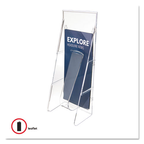 Stand-Tall Wall-Mount Literature Rack, Leaflet, 4.56w x 3.25d x 11.88h, Clear. Picture 3