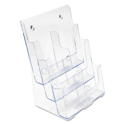 6-Compartment DocuHolder, Leaflet Size, 9.63w x 6.25d x 12.63h, Clear, Ships in 4-6 Business Days. Picture 6
