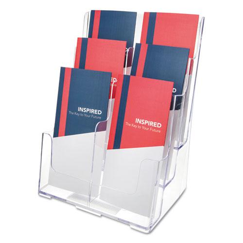 6-Compartment DocuHolder, Leaflet Size, 9.63w x 6.25d x 12.63h, Clear, Ships in 4-6 Business Days. Picture 1