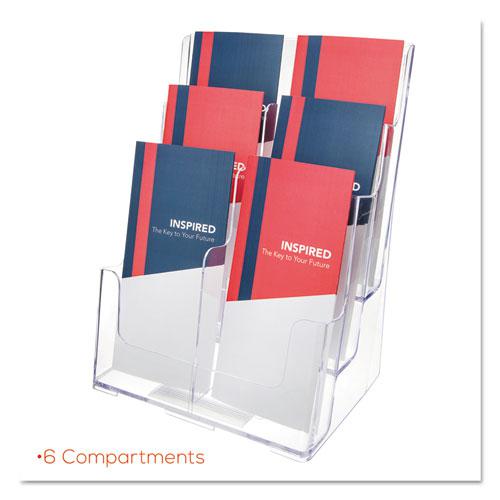 6-Compartment DocuHolder, Leaflet Size, 9.63w x 6.25d x 12.63h, Clear, Ships in 4-6 Business Days. Picture 9