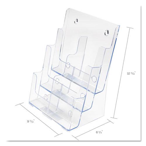 6-Compartment DocuHolder, Leaflet Size, 9.63w x 6.25d x 12.63h, Clear, Ships in 4-6 Business Days. Picture 4