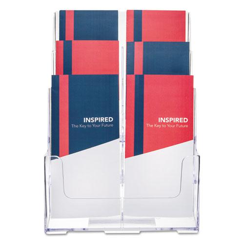 6-Compartment DocuHolder, Leaflet Size, 9.63w x 6.25d x 12.63h, Clear, Ships in 4-6 Business Days. Picture 3