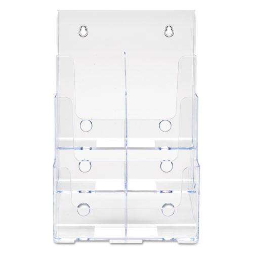 6-Compartment DocuHolder, Leaflet Size, 9.63w x 6.25d x 12.63h, Clear, Ships in 4-6 Business Days. Picture 7