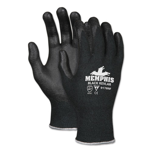 Kevlar Gloves 9178NF, Kevlar/Nitrile Foam, Black, Large. Picture 1