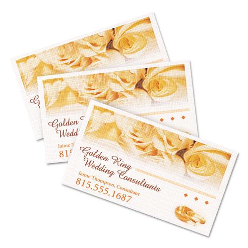 Linen Texture True Print Business Cards, Inkjet, 2 x 3.5, White, 200 Cards, 10 Cards/Sheet, 20 Sheets/Pack. Picture 2