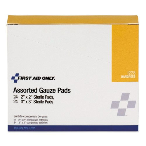 Gauze Pads, Sterile, Assorted, 2 x 2; 3 x 3, 48/Box. Picture 1