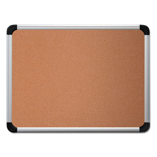 Cork Board with Aluminum Frame, 36 x 24, Natural, Silver Frame. Picture 1