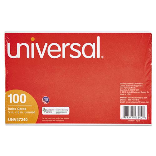 Unruled Index Cards, 5 x 8, White, 100/Pack. Picture 2