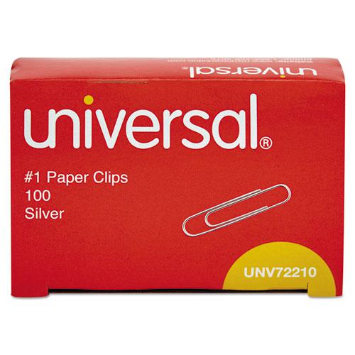 Paper Clips, #1, Smooth, Silver, 100 Clips/Box, 10 Boxes/Pack, 12 Packs/Carton. Picture 2