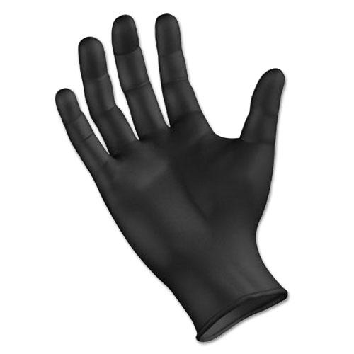 Disposable General-Purpose Powder-Free Nitrile Gloves, X-Large, Black, 4.4 mil, 100/Box. Picture 1