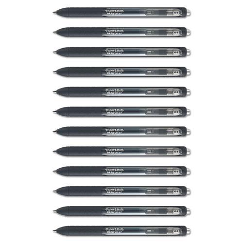 InkJoy Gel Pen, Retractable, Medium 0.7 mm, Black Ink, Black Barrel, Dozen. Picture 3