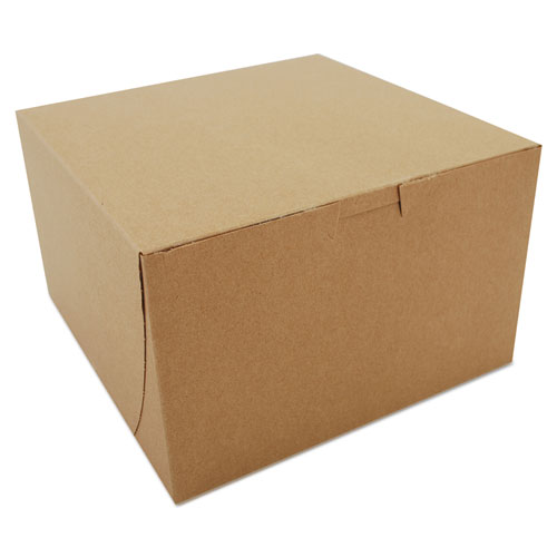 Bakery Boxes, Kraft, Paperboard, 8 x 8 x 5, 100/Carton. Picture 1