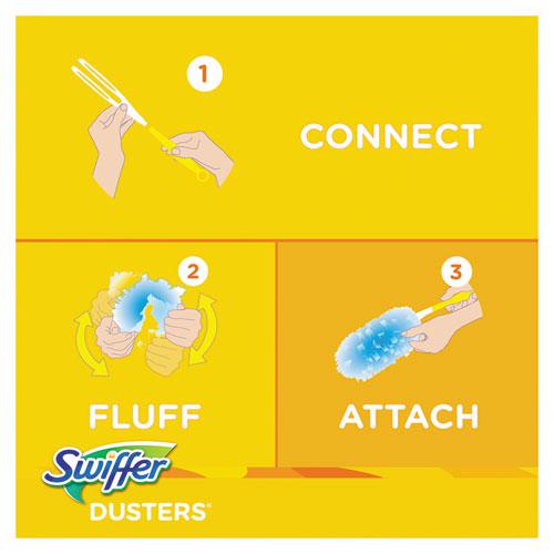 Dusters Starter Kit, Dust Lock Fiber, 6" Handle, Blue/Yellow, 6/Carton. Picture 7