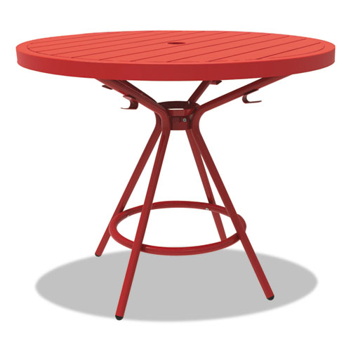 CoGo Tables, Steel, Round, 36" Diameter x 29 1/2" High, Red. Picture 1