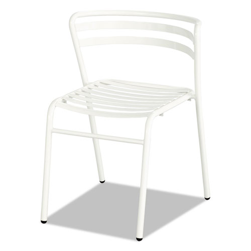 CoGo Steel Outdoor/Indoor Stack Chair, White Seat/White Back, White Base, 2/Carton. The main picture.