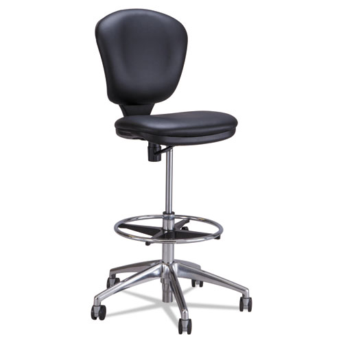 Metro Collection Extended-Height Chair, Supports Up to 250 lb, 23" to 33" Seat Height, Black Seat/Back, Chrome Base. Picture 1