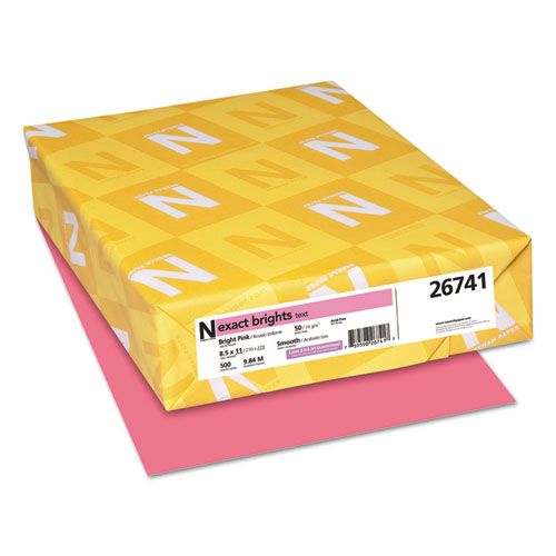 Exact Brights Paper, 20 lb Bond Weight, 8.5 x 11, Bright Pink, 500/Ream. Picture 1