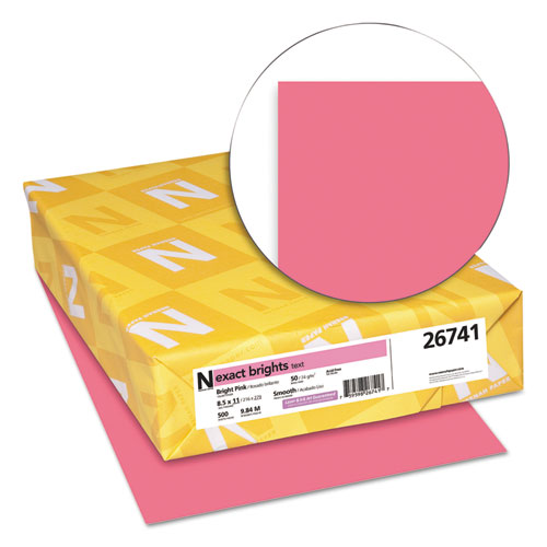 Exact Brights Paper, 20 lb Bond Weight, 8.5 x 11, Bright Pink, 500/Ream. Picture 2