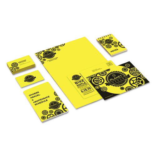 Color Cardstock, 65 lb Cover Weight, 8.5 x 11, Lift-Off Lemon, 250/Pack. Picture 3