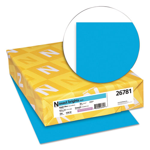 Exact Brights Paper, 20 lb Bond Weight, 8.5 x 11, Bright Blue, 500/Ream. Picture 2