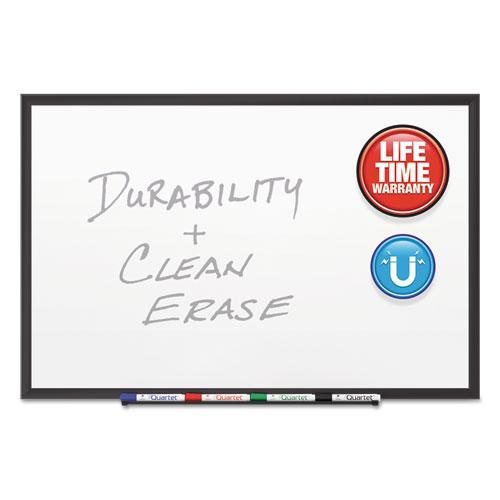 Classic Series Porcelain Magnetic Dry Erase Board, 72 x 48, White Surface, Black Aluminum Frame. Picture 3