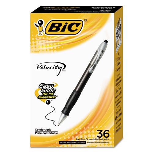 Velocity Easy Glide Ballpoint Pen Value Pack, Retractable, Medium 1 mm, Black Ink, Black Barrel, 36/Pack. Picture 1