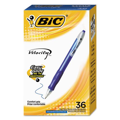 Velocity Easy Glide Ballpoint Pen Value Pack, Retractable, Medium 1 mm, Blue Ink, Translucent Blue Barrel, 36/Pack. Picture 1