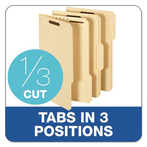 Top Tab Fastener Folder, 0.75" Expansion, 2 Fasteners, Legal Size, Manila Exterior, 50/Box. Picture 4