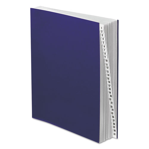 Expanding Desk File, 31 Dividers, Date Index, Letter Size, Dark Blue Cover. Picture 1