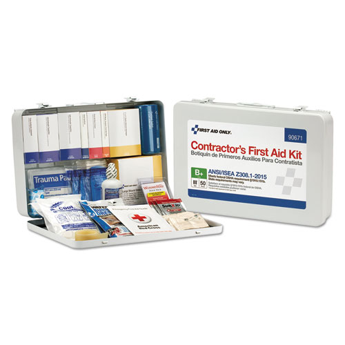 Contractor ANSI Class B First Aid Kit for 50 People, 254 Pieces, Metal Case. Picture 1