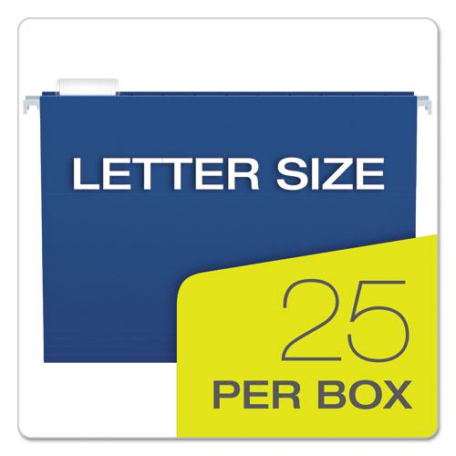 Colored Hanging Folders, Letter Size, 1/5-Cut Tabs, Navy, 25/Box. Picture 5
