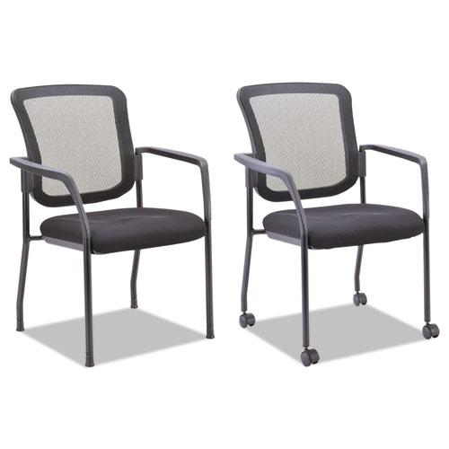 Alera TCE Series Mesh Guest Stacking Chair, 26" x 25.6" x 36.2", Black. Picture 1