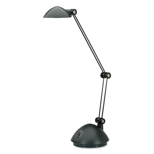 Twin-Arm Task LED Lamp with USB Port, 11.88w x 5.13d x 18.5h, Black. Picture 2