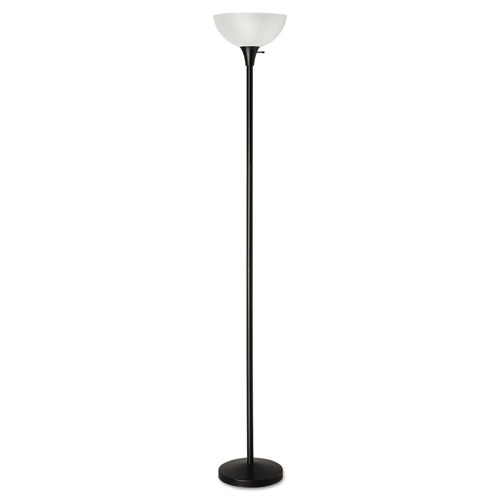 Floor Lamp, 71" High, Translucent Plastic Shade, 11.25w x 11.25d x 71h, Matte Black. Picture 1