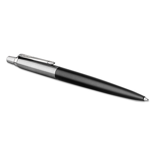 Jotter Ballpoint Pen, Retractable, Medium 1 mm, Blue Ink, Black/Chrome Barrel. Picture 1