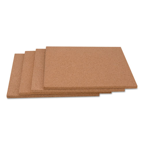 Cork Tile Panels, 12 x 12, Brown Surface, 4/Pack. Picture 4