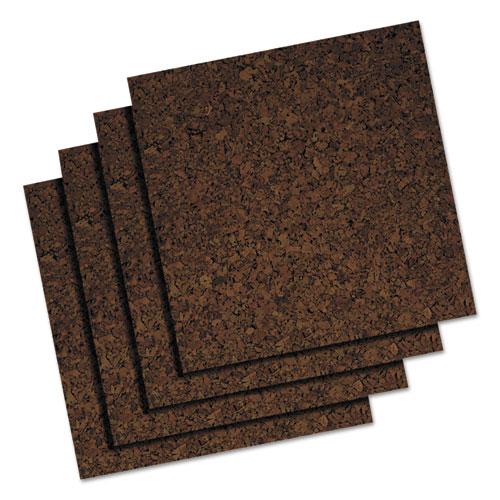 Cork Tile Panels, Dark Brown, 12 x 12, 4/Pack. Picture 4