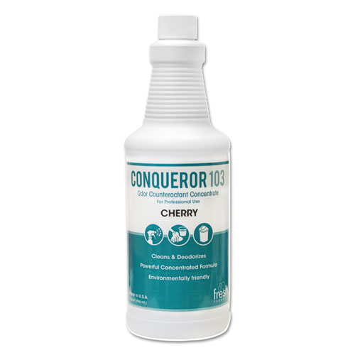 Conqueror 103 Odor Counteractant Concentrate, Cherry, 32 oz Bottle, 12/Carton. Picture 1