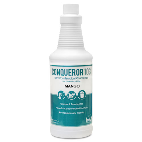 Conqueror 103 Odor Counteractant Concentrate, Mango, 32 oz Bottle, 12/Carton. Picture 1