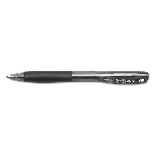 BU3 Ballpoint Pen, Retractable, Medium 1 mm, Black Ink, Smoke/Black Barrel, 36/Pack. Picture 3