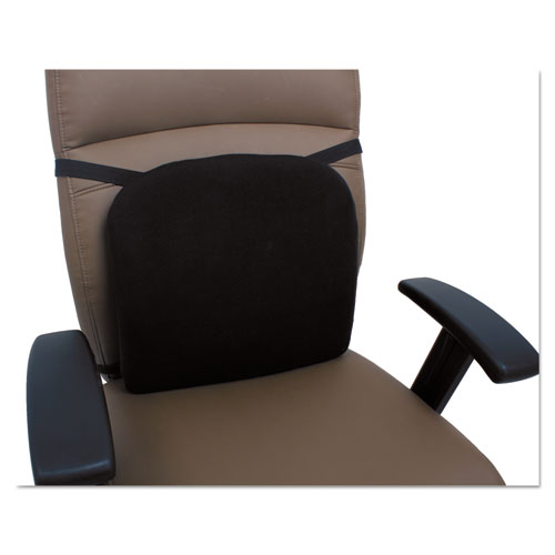 Cooling Gel Memory Foam Backrest, Two Adjustable Chair-Back Straps, 14.13 x 14.13 x 2.75, Black. Picture 1