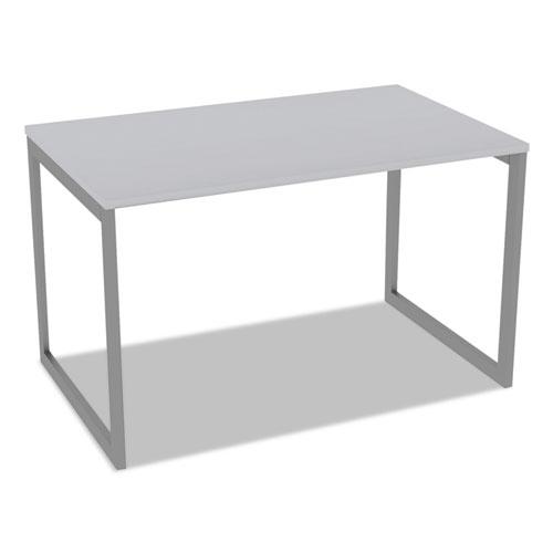 Alera Open Office Desk Series Adjustable O-Leg Desk Base, 30" Deep, Silver. Picture 5