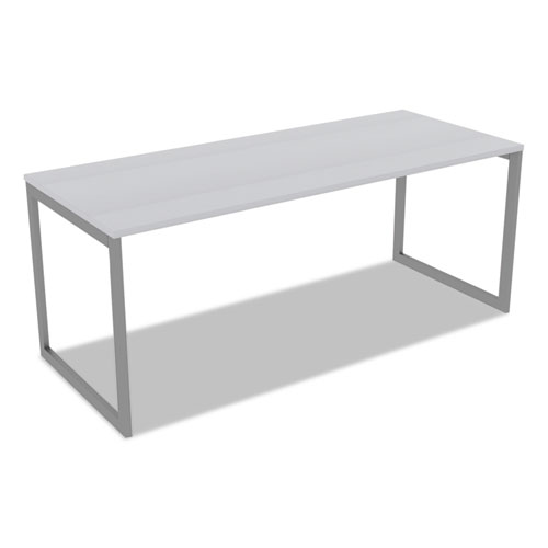 Alera Open Office Desk Series Adjustable O-Leg Desk Base, 30" Deep, Silver. Picture 26