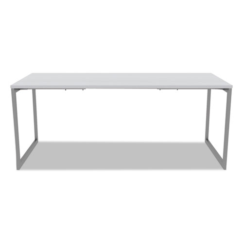 Alera Open Office Desk Series Adjustable O-Leg Desk Base, 30" Deep, Silver. Picture 15