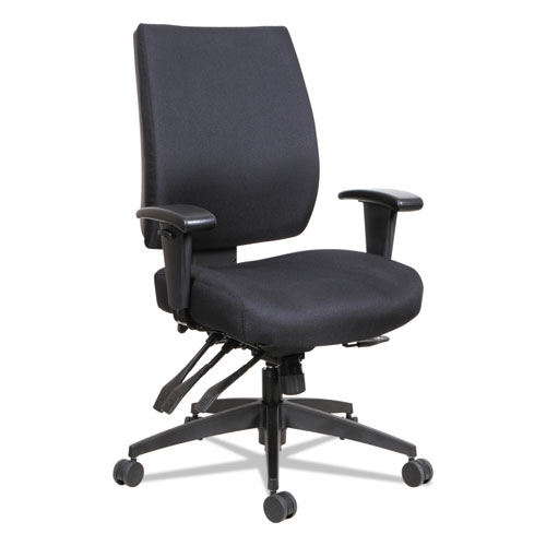 Alera Wrigley Series High Performance Mid-Back Multifunction Task Chair, Supports 275 lb, 17.91" to 21.88" Seat Height, Black. Picture 1