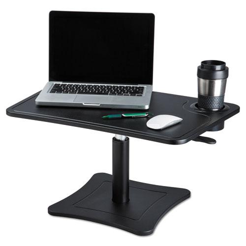 High Rise Adjustable Laptop Stand w/Storage Cup, 21 x 13 x 15 3/4, Black. Picture 1